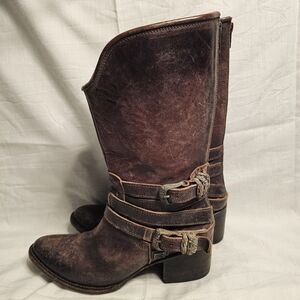 Freebird by Steven Pikes distressed leather rustic western boots